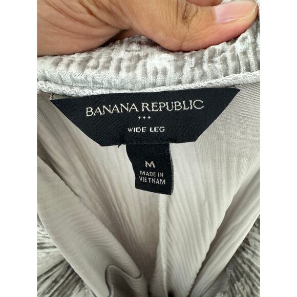 Banana Republic Silver Velour Ribbed Wide Leg Pants Size M - Picture 5 of 6